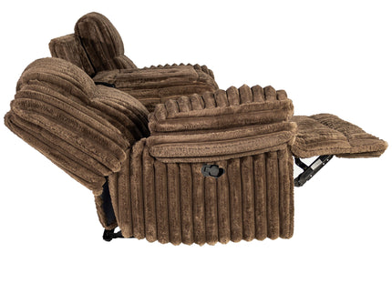 Motion Recliner Sofa With Fold-Down Table, Manual Recline, Charging Station & Cup Holders