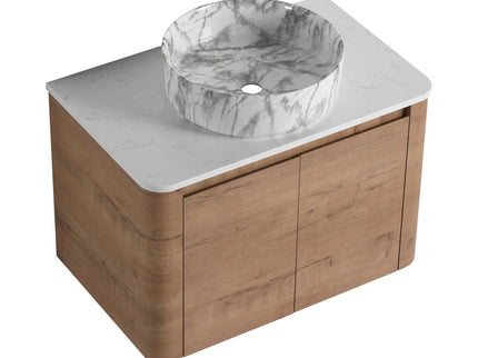 Wall Mounted Bathroom Vanity With Art Sink & 1 Soft Close Door