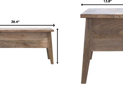 Lid Up Storage Bench - Oak