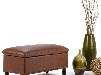 Emily - Storage Ottoman - Cognac