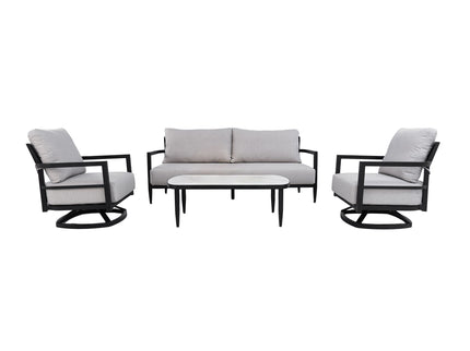 Outdoor Conversation Set With Chairs, Bench Sofa, Tables, Sunbrella Cushions
