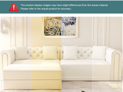 3-In-1 Convertible Sleeper Sofa With Movable Ottoman For Living Room
