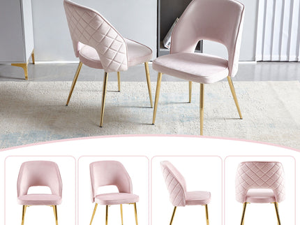 Dining Chairs With Metal Legs And Hollow Back Upholstered Dining Chairs