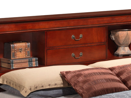 Traditional Style Bookcase Storage Bed