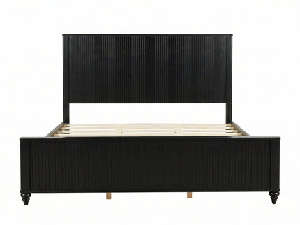 Fluted Platform Bed Frame, No Box Spring Needed