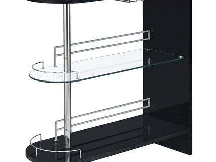 Karinna - 2 Tier Home Bar Table With Shelf - Silver