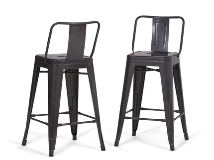 Rayne - Curved Back Metal Stool (Set of 2)