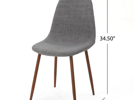 Modern Minimalist Fabric Dining Chair With Iron Legs
