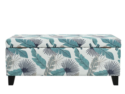 Charming Floral Storage Ottoman With Upholstered Fabric