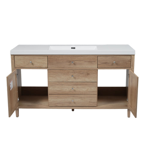 Bathroom Vanity With Sink, 5 Legs, Soft Close Drawers