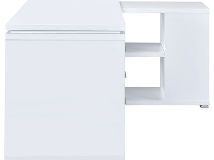 Tona - L-Shape Computer Desk With 3 Drawers And 5 Shelves