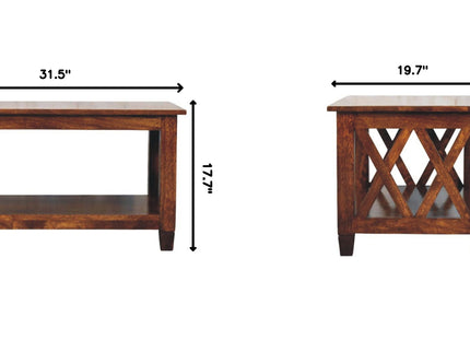 Belmont - X Frame Coffee Table - Brown