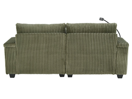 Modern Chaise Sofa With Adjustable Backrest, Cup Holders, Phone Holder & Storage Compartments For Living Room