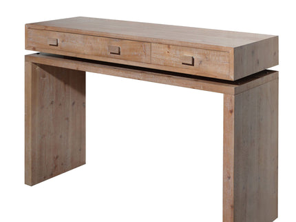 Rustic Wood Console Table With 3 Drawers Entryway Table For Hallway, Foyer, Or Office - Natural / Natural & Light Brown / Natural Wood / Natural Wood Wash / Natural / Rustic