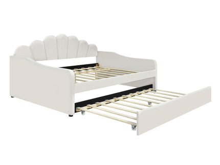 Upholstery Daybed Frame With Shell Shaped Backrest