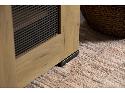Door Accent Cabinet With Screens - Brown