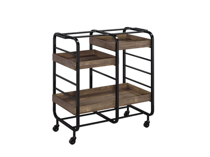 Vorrik - Serving Cart - Black / Walnut