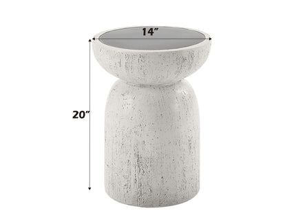 Dylana - Natural Fiber Concrete Accent Table - Gray