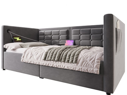 Upholstered Daybed With Hydraulic Storage And USB / Type - C Charging