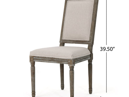 Traditional Style Dining Chair Set With Fabric Upholstery