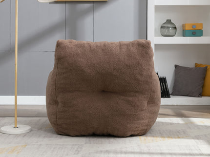 Soft Teddy Fabric Tufted Foam Bean Bag Chair With Teddy Fabric