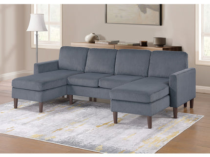 Sectional Set With Dual Chaises And Square Arms