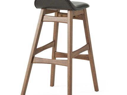 Contemporary Bar Stool With Stylish Seat And Small Backrest