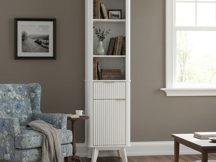 Tall Bathroom Storage Cabinet With Adjustable Shelves And 1 Drawer & Door