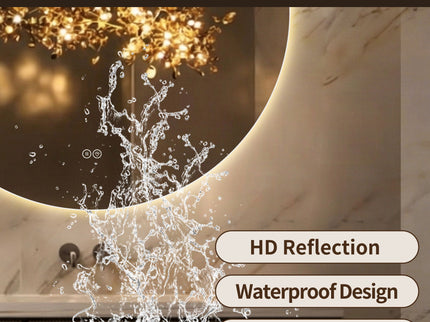 Smart Wall Mounted LED Touch Screen Mirror With Anti-Fog Function And Adjustable Lighting