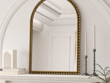 Vintage Iron Art Arch Mirror, Wall Hanging Or Table Display