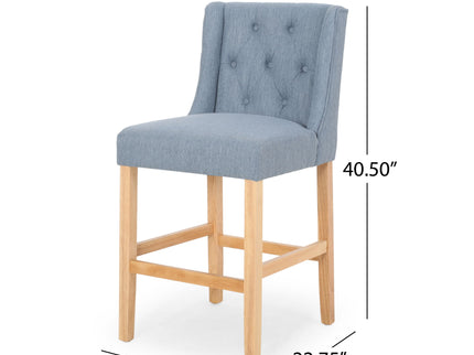 Vienna - Contemporary Fabric Tufted & Wingback Counter Stools (Set of 2)