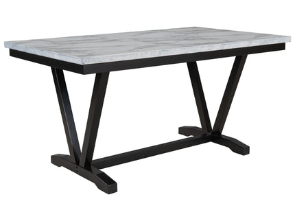 6 Piece Dining Set With V - Legs - White