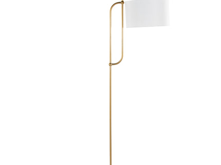 Leslie - Glam / Art Deco Floor Lamp - Gold / White