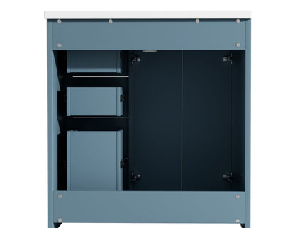 Bathroom Vanity With Sink, Storage Cabinet, Freestanding Set With 3 Drawers & Soft Closing Doors