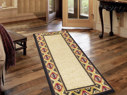 Tribes - 5'3" X 7'3" Polypropylene, Southwest Area Rug - Cream