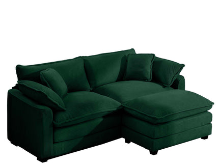 Modern Modular Cushion Sofa With Ottoman, Low Back, Deep Seating Sofa Set