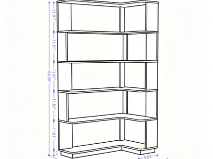 L-Shaped Corner Bookshelf