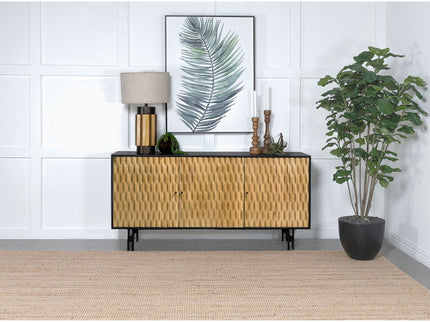 Madrid - 3 Door Accent Cabinet Doors - Natural / Black