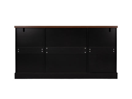 Barn Door Storage Cabinet With 2 Drawers & Door Rack, Adjustable Shelves
