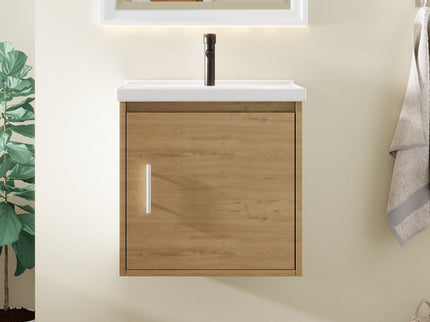 Floating Bathroom Vanity Combo, Wall Mounted Cabinet With Sink & Soft Close Doors For Small Bathrooms