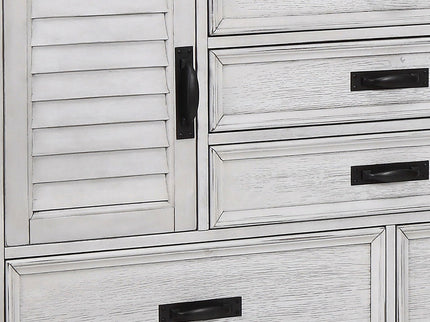 Lockeford - 5 Drawer Dresser With Side Cabinets - White