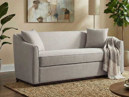 3 Seater Sofa With Wrap Around Armrests And Throw Pillows