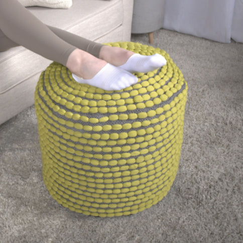 River - Handcrafted Cylindrical Pouf Water Resistant Fabric