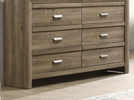 6 Drawers Storage Dresser, Bedroom Furniture - Light Brown