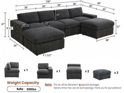 Modular Sectional Sofa, Reversible Set