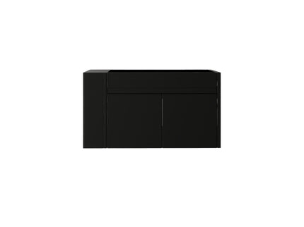 Floating Bathroom Vanity Cabinet, Soft Close Double Drawers, Open Side Storage, Wall Mounted, Cabinet Only