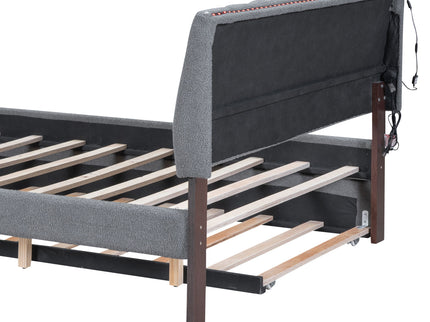 Upholstered Platform Bed With Trundle