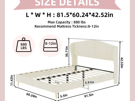 Upholstered Bed, Tufted Headboard, Comfortable Sleep