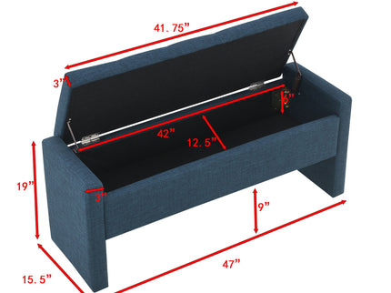 Modern Upholstered Large Bed End Bench With Storage