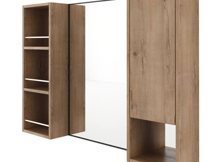 39.4" Wall Mounted Bathroom Cabinet With Storage And - Imitative Oak